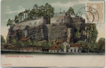 AK Einsiedlerstein bei Bürgstein Sloup v Čechách Nový Bor Haida Böhmen Tschechien 1909