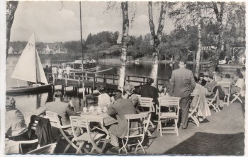 AK Fissauer Fährhaus Holsteinische Schweiz Kellersee viele Menschen b. Fissau Eutin 1950
