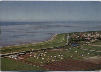 AK Foto Nordseebad Büsum Camping Nordsee Fliegeraufnahme 1970