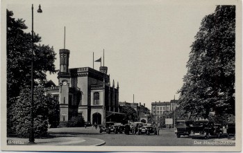 AK Breslau Wrocław Hauptbahnhof Fahrzeuge Schlesien Polen 1931