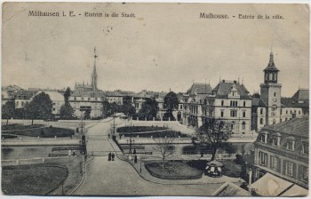 AK Mülhausen Mulhouse Eintritt in die Stadt Elsass Frankreich 1909