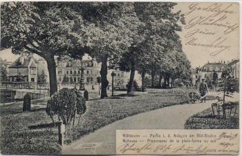 AK Mülhausen Mulhouse Partie in den Anlagen am Süd-Staden Elsass Frankreich 1906