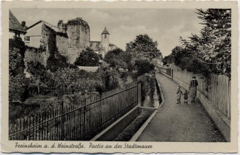 VERKAUFT !!!   AK Freinsheim / Pfalz Partie an der Stadtmauer 1944