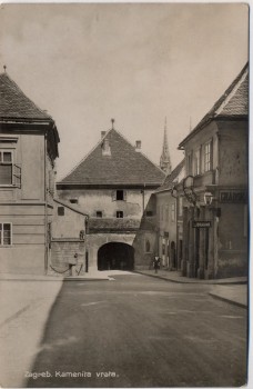 AK Foto Zagreb Kamenita vrata Kroatien 1934