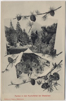AK Obstalden Partien in den Fuchsfällen Glarus Schweiz 1910