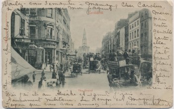 AK London The Strand Pferdekutschen Menschen Großbritannien 1902