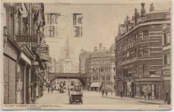 AK London Fleet Street and Ludgate Hill Großbritannien 1932