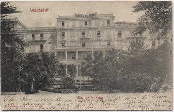 AK Ospedaletti Hotel de la Reine Ligurien Italien 1905