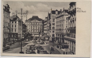 VERKAUFT !!!   AK Wien Neuer Markt mit Autos Österreich 1930