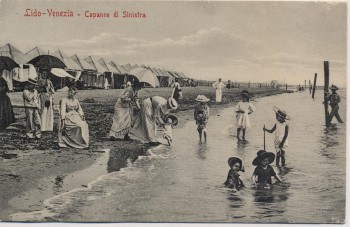 AK Lido Venezia Venedig Capanne di Sinistra viele Menschen Venetien Italien 1900