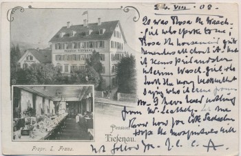 AK Zürich Pension Tiefenau Steinwiesstrasse Schweiz 1902 RAR