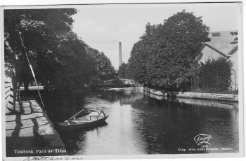 AK Foto Tidaholm Parti av Tidan Västergötland Schweden 1940