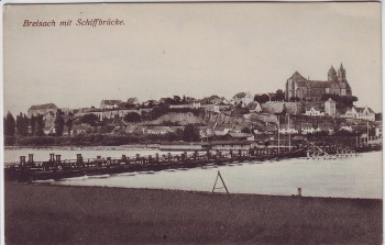 AK Breisach am Rhein Ortsansicht mit Schiffbrücke 1910