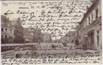 AK Offenburg Blick auf Marktplatz 1903