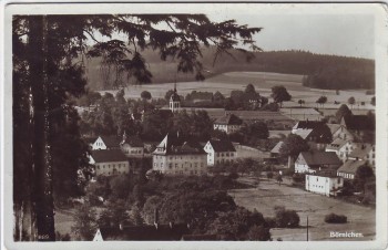 AK Foto Börnichen bei Zschopau Ortsansicht mit Kirche Erzgebirge 1944