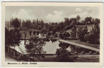 AK Lunzenau an der Mulde Freibad 1956