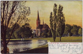 AK Leipzig Johannapark und Lutherkirche 1904