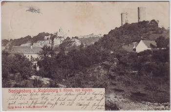 AK Saaleck Saalecksburg und Rudelsburg bei Bad Kösen 1908