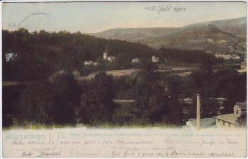 VERKAUFT !!!   AK Bad Blankenburg in Thüringen Neue Anlagen vom Schwarzeck aus 1901