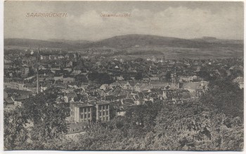 AK Saarbrücken Gesamtansicht Feldpost 1918