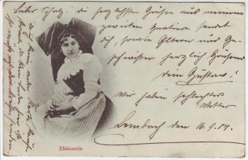 AK Elsässerin in Tracht Frankreich 1904