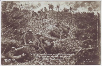 Künstler-AK Patrouille Sturmkompagnie Soldaten 1. WK Illustrierte Zeitung Leipzig 1917