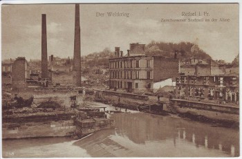 AK Rethel Zerschossener Stadtteil an der Aisne 1.WK Ardennes Frankreich 1915