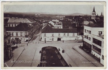 AK Rokycany Ortsansicht Markt Kirche Böhmen Tschechien 1940