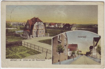AK Bünde in Westfalen Villen an der Gasstrasse 1937 RAR