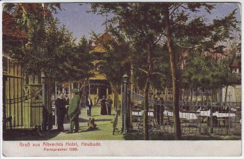 VERKAUFT !!!   AK Heubude Danzig Stogi (Gdańsk) Gruß aus Albrechts Hotel Pommern Polen 1919 RAR