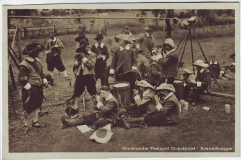 AK Foto Dinkelsbühl Kinderzeche Schwedenlager Festspiel 1935