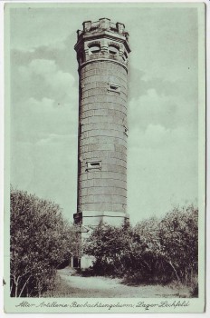 AK Lager Lechfeld Alter Artillerie Beobachtungsturm bei Graben (Lechfeld) 1934