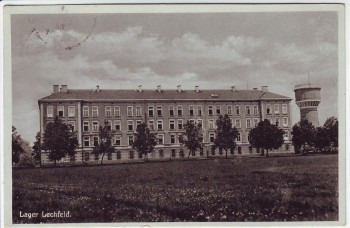 AK Lager Lechfeld Kaserne mit Wasserturm bei Graben (Lechfeld) 1934