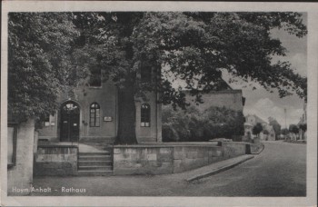 VERKAUFT !!!   AK Hoym / Anhalt Rathaus b. Seeland 1957