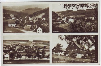 VERKAUFT !!!   AK Mehrbild Nassau im Erzgebirge Bahnhof Niederdorf Oberdorf Altes Forsthaus bei Frauenstein 1933