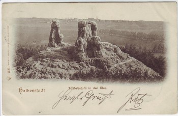 AK Halberstadt Teufelsstuhl in der Klus 1900