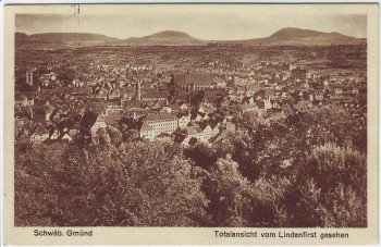 AK Schwäbisch Gmünd Totalansicht vom Lindenfirst gesehen 1930