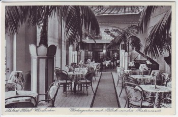 AK Wiesbaden Palast Hotel Wintergarten 1939