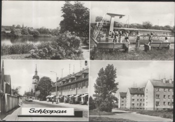 AK Schkopau Freibad Hallesche Straße