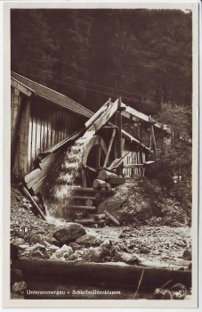 AK Foto Unterammergau Schleifmühlenklamm mit Mühle 1940