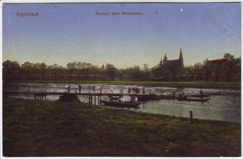 AK Ingolstadt Pioniere beim Brückenbau Feldpost 1917