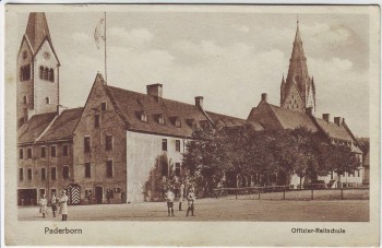 VERKAUFT !!!   AK Paderborn Offizier Reitschule mit Soldaten 1910 RAR