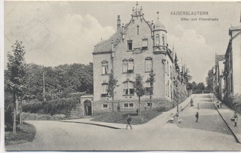 AK Kaiserslautern Ottostraße Ecke Villenstraße mit Kindern K.B. Bahnpost 1908 RAR
