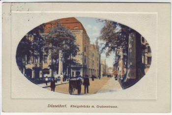 Präge-AK Düsseldorf am Rhein Königsbrücke mit Grabenstrasse 1912