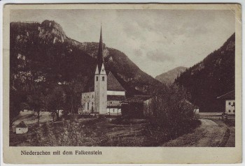 VERKAUFT !!!   AK Niederachen mit dem Falkenstein Ortsansicht bei Inzell 1910 RAR