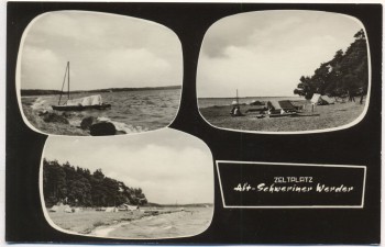 AK Alt Schwerin Zeltplatz am Plauer See 3 Bilder b. Malchow 1966