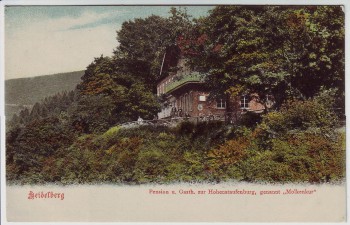 AK Heidelberg Pension und Gasthaus zur Hohenstaufenburg Molkenkur 1900