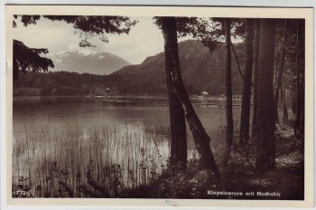 AK Foto Klopeiner See mit Hochobir bei Sankt Kanzian Kärnten Österreich 1962