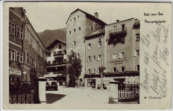 AK Foto Zell am See Hauptplatz mit Bus Österreich 1950