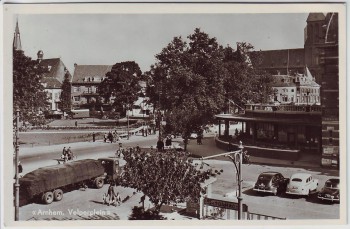AK Foto Arnhem Arnheim Velperplein mit Autos Gelderland Niederlande 1950